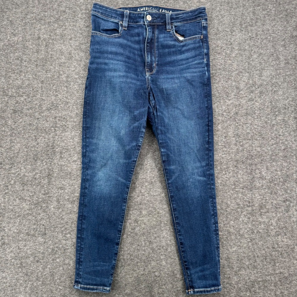 American Eagle Super High-Rise Jegging Dark Wash Next Level Stretch Denim Blue 6